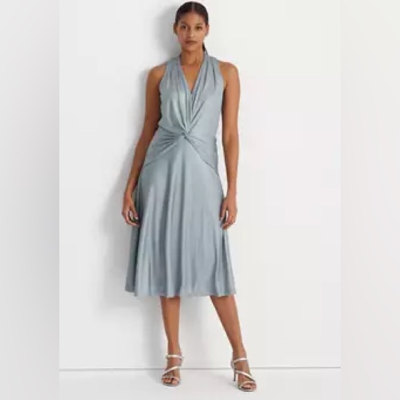 Pastel blue glam from Ralph Lauren ✨✨ NWT Foil-Print Cocktail Dress - Picture 4 of 12